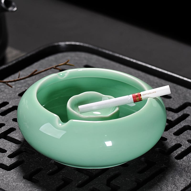 Scrumieră ceramică, fără capac, rezistentă la vânt, pentru living și dormitor, cu posibilitate de logo personalizat