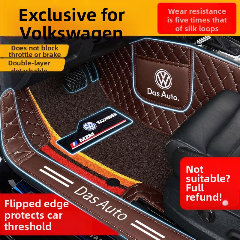 Kompletné autorohože pre VW modely (Materiál: TPE+XPE s protišmykom; Hrúbka: 20mm; Hmotnosť: 5kg; Štýl pedálových rohoží: kožený vzhľad)