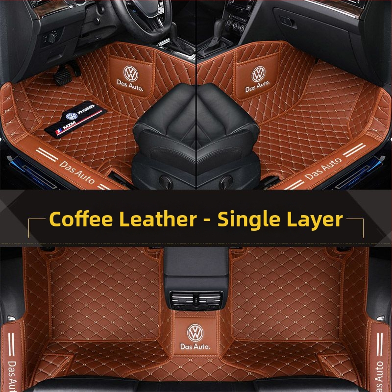 Kompletné autorohože pre VW modely (Materiál: TPE+XPE s protišmykom; Hrúbka: 20mm; Hmotnosť: 5kg; Štýl pedálových rohoží: kožený vzhľad)