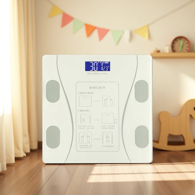 Cântar pentru compoziția corpului cu Bluetooth, încărcare USB, pentru uz casnic, măsoară grăsimea corporală, design simplu, model ZC26