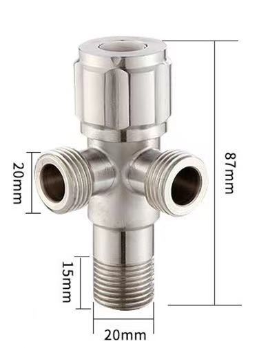 Valvă din oțel inoxidabil 304 pentru boiler, tri-căi, montaj pe perete, diametru interior 20 mm, model A-05, presiune de lucru 0,8 MPa