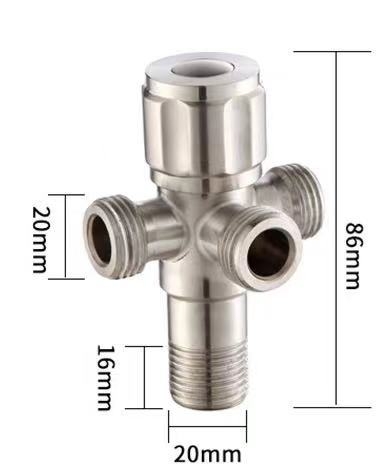 Valvă din oțel inoxidabil 304 pentru boiler, tri-căi, montaj pe perete, diametru interior 20 mm, model A-05, presiune de lucru 0,8 MPa