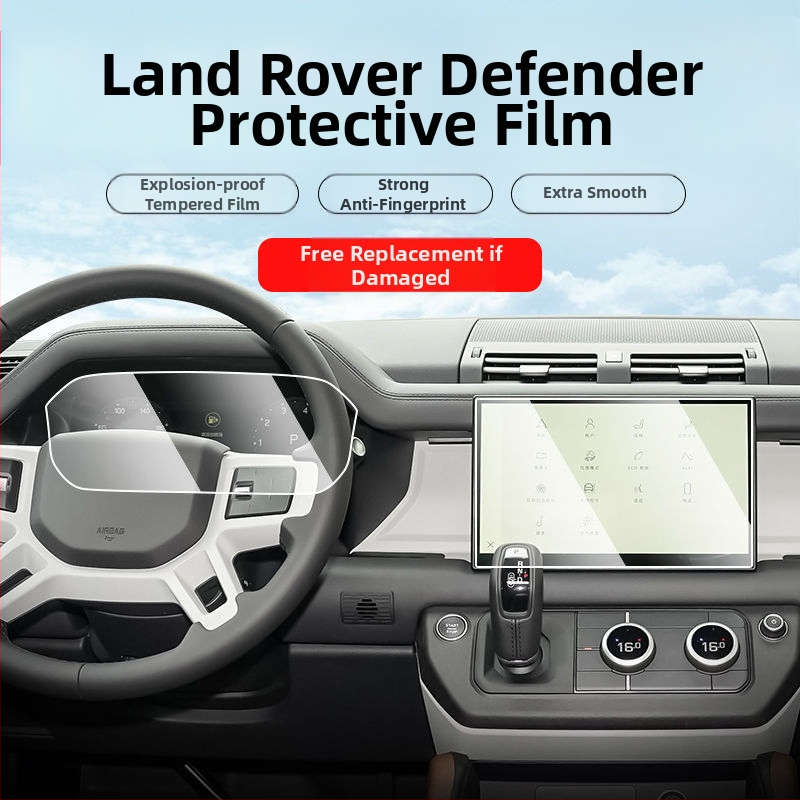 Ochranný film pre navigáciu a prístrojový displej pre Land Rover Defender, tvrdený film, vnútorná ochrana