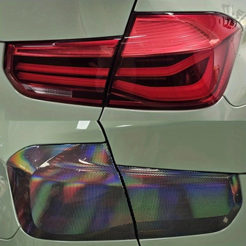 Филм за фарове и задни светлини за автомобили и мотори, диамантен лазерен модел на решетка (honeycomb), PVC филм, промяна на оттенък
