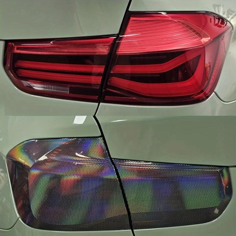 Филм за фарове и задни светлини за автомобили и мотори, диамантен лазерен модел на решетка (honeycomb), PVC филм, промяна на оттенък