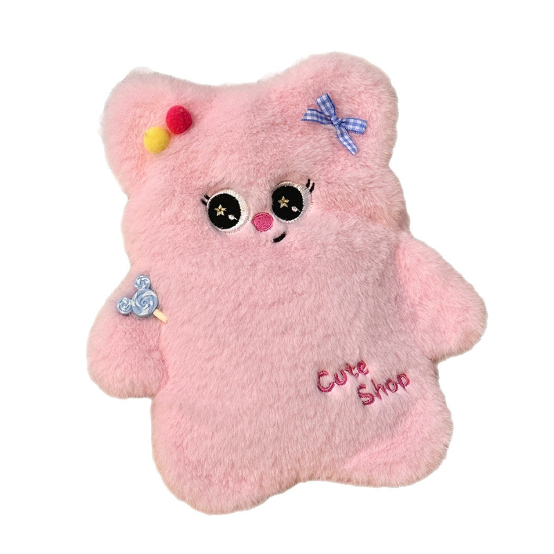 Meleg vizet tartó táska medvével – fleece anyag, 350 g, modern minimalist stílus, univerzális felhasználás, testreszabás elérhető