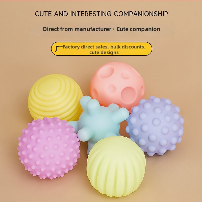 Jucărie de baie pentru bebeluți — minge moale din vinil pentru prindere, percepție tactilă, dezvoltă vederea și auzul (Material: vinil; Vârsta: 3–6 ani)