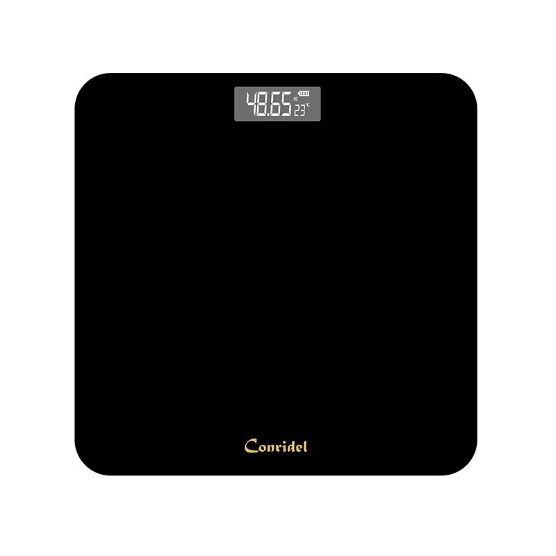 Bluetooth digitalna vaga za tijelo s platformom od kaljenog stakla debljine 5 mm, dimenzije 280×280 mm, mjeri težinu, tjelesnu masnoću, vlagu i kalorije, nosivost 180 kg, crna