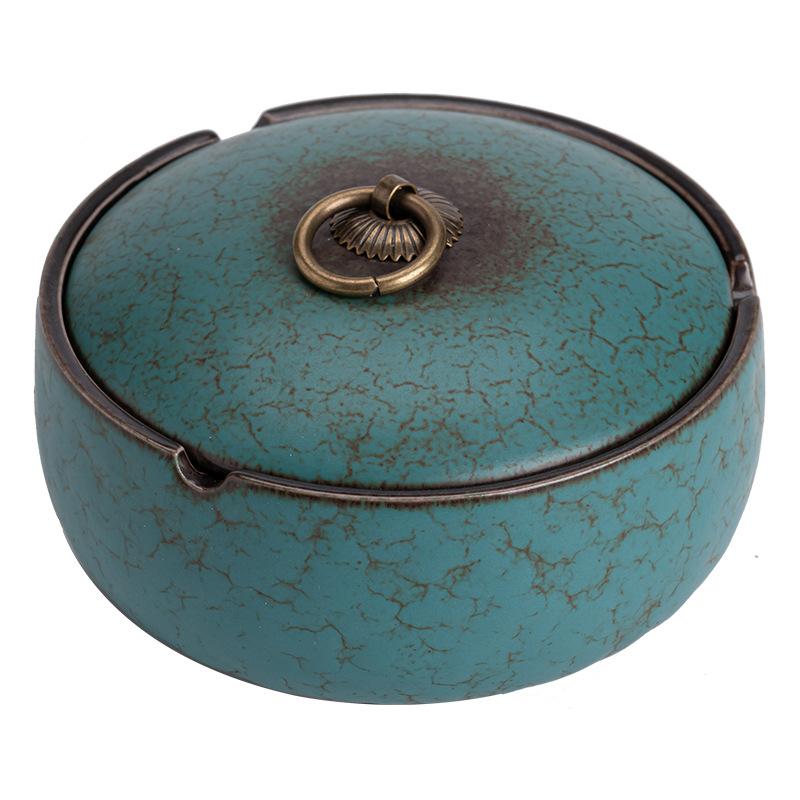 Kerámiából készült hamutál fedővel, japán stílusú, Yunhua Hall márka, logó nyomtatás elérhető