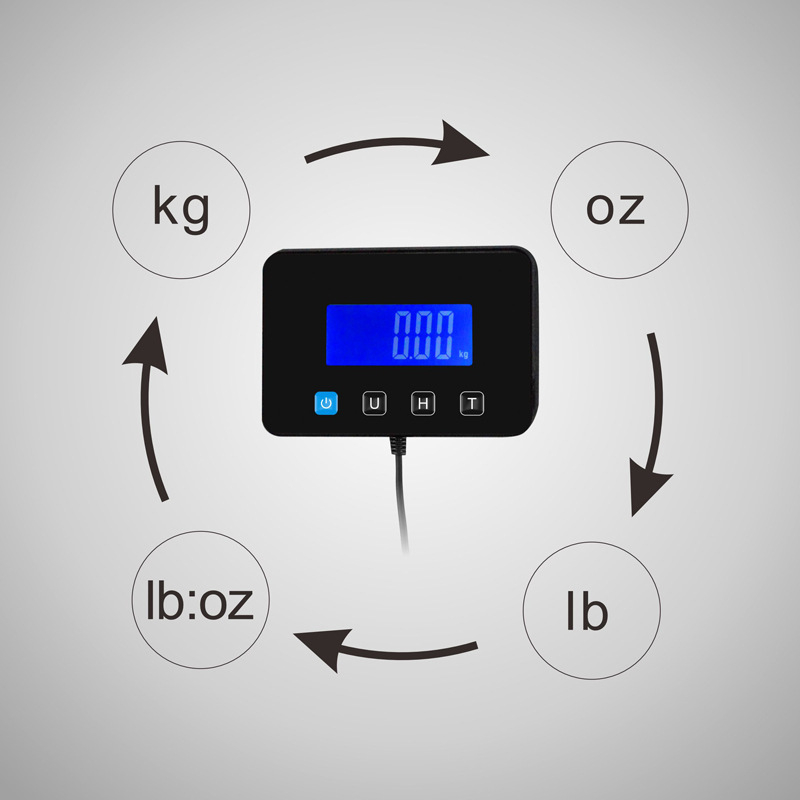 P6h Csomagszámláló — elektronikus, hordozható, 60 g–200 kg, 2×AA, kijelző: 0–40 kg 0,02 kg; 40–200 kg 0,1 kg; egységek: kg, oz, lb, lb oz