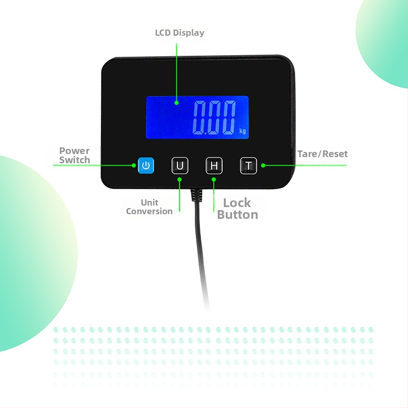 P6h váhová váha na zásielky — elektronická, prenášateľná, 60 g–200 kg, 2×AA, zobrazenie: 0–40 kg 0,02 kg; 40–200 kg 0,1 kg; jednotky: kg, oz, lb, lb oz