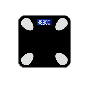 Ζυγαριά μέτρησης λίπους σώματος με Bluetooth, 4 αισθητήρες, εύρος 0,2–180 kg, επιφάνεια από θερμοσκληρυμένο γυαλί, LCD οθόνη