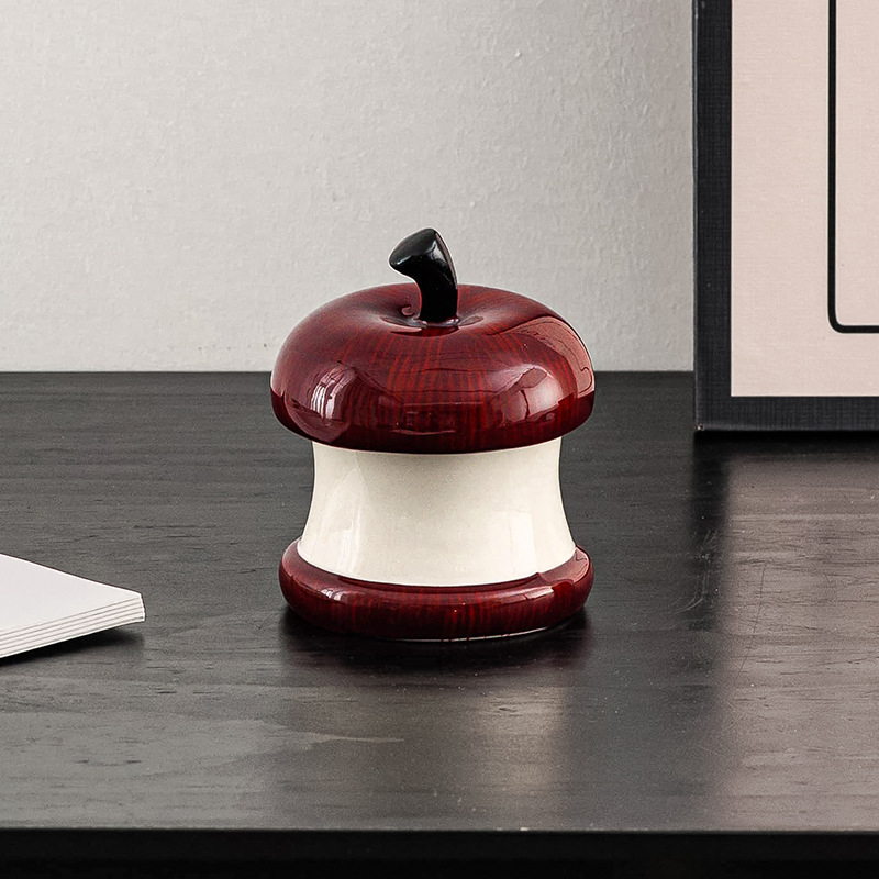 Kerámiából készült hamutál fedővel otthonra és irodába — szagtalanító hatás, egyszerű dizájn, vállalati ajándék