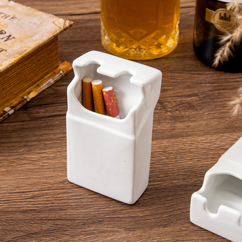 Európai stílusú kerámia hamutál logónyomtatással, hordozható irodai asztalhoz, testreszabható tárolóval