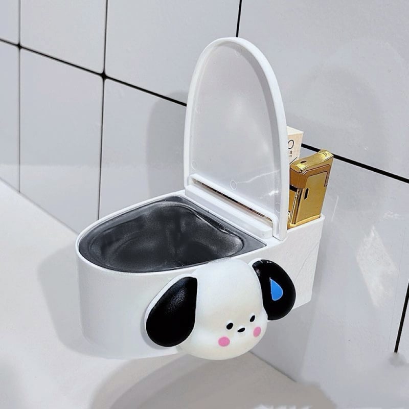 Falra szerelhető WC-hamutartó fedővel, ABS, dekoratív, logó nyomtatott, egyszerű stílus