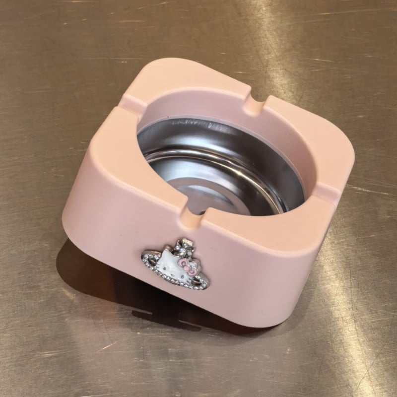 Scrumieră cu spațiu de depozitare, din plastic, stil japonez, design drăguț de desene animate