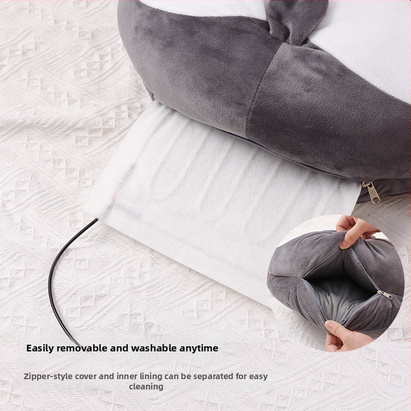 Unisex električne papuče s grijanjem, plišani velur gornji dio, potplat od tkanine, USB napajanje