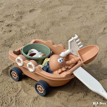 BLB Set igračaka za plažu za djecu – plastični alati za pijesak, uzrast 4–6 godina, pakiranje mrežastom vrećicom