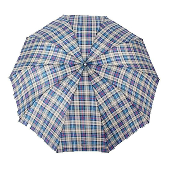 Umbrelă pliabilă în carouri, cadru întărit, protecție UV, poliester 190T, deschidere/închidere manuală