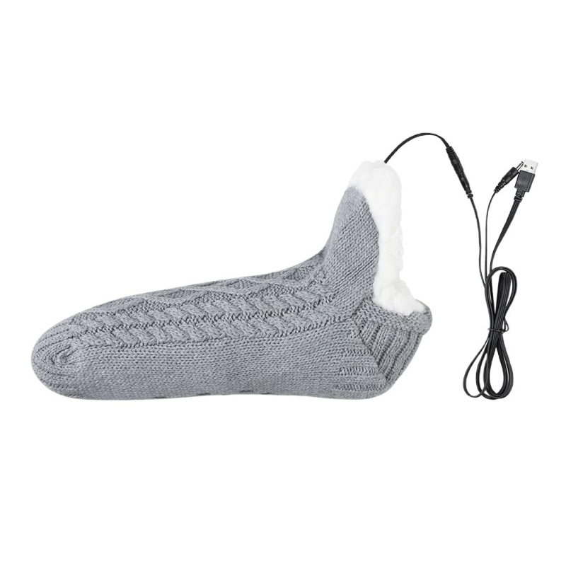 Unisex grijane papuče s USB napajanjem, platneni gornji dio, fleece podstava, gumena potplata, grijane uloške