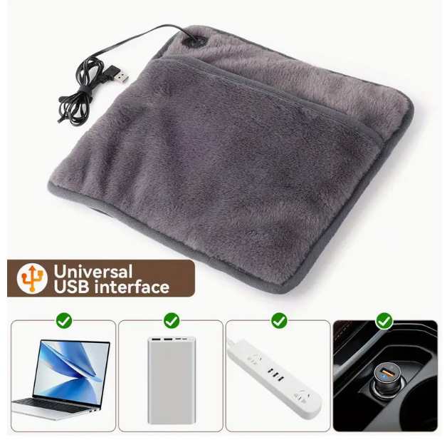 Weixiang USB napajane papuče od baršuna, s plastičnom potplatom