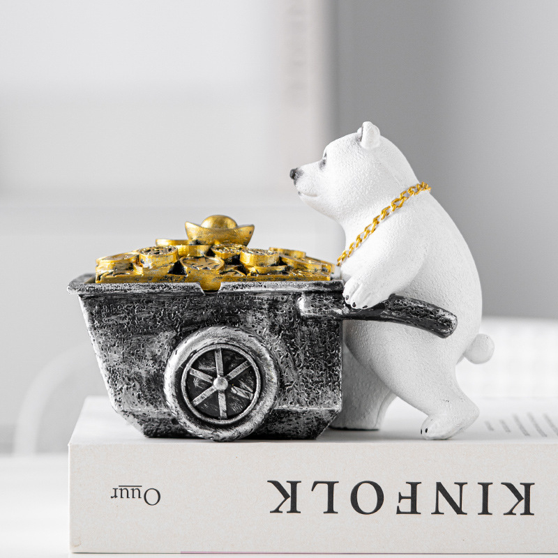 Pepeljara s poklopcem i Panda ukrasom, smola, Nordic stil (Materijal: smola; Stil: Nordic; Nije za jednokratnu upotrebu; Nije uvezeno)