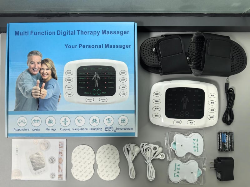 Μασάζερ με παλμούς για μεσημβρινούς, μοντέλο 7005; τροφοδοσία USB; 4 επαφές μασάζ; πολλαπλά modes και μεταβλητή συχνότητα; κατάλληλο για τον αυχένα, πλάτη, μέση, πόδια, γοφούς και πέλτες