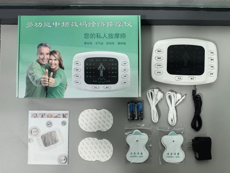 Μασάζερ με παλμούς για μεσημβρινούς, μοντέλο 7005; τροφοδοσία USB; 4 επαφές μασάζ; πολλαπλά modes και μεταβλητή συχνότητα; κατάλληλο για τον αυχένα, πλάτη, μέση, πόδια, γοφούς και πέλτες