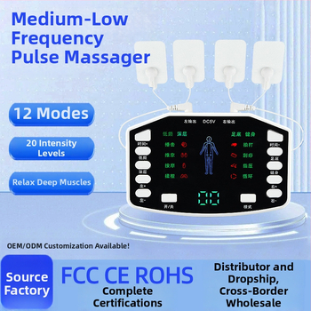 Πολυλειτουργικός μασάζ αυτοκόλλητος για τον αυχένα, την πλάτη και τη μέση — μασάζ EMS με 4 ηλεκτρόδια, δόνηση, τροφοδοσία USB, πολλαπλά μοτίβα (Μοντέλο 039)