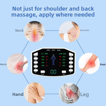 Πολυλειτουργικός μασάζ αυτοκόλλητος για τον αυχένα, την πλάτη και τη μέση — μασάζ EMS με 4 ηλεκτρόδια, δόνηση, τροφοδοσία USB, πολλαπλά μοτίβα (Μοντέλο 039)