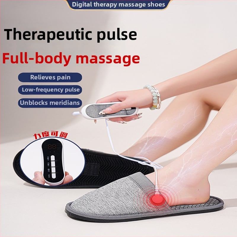 Παντόφλες μασάζ με μικρορεύμα στα σημεία βελονισμού του πέλματος, USB τροφοδοσία, ενσύρματο χειριστήριο και έλεγχος τύπου υπολογιστή, για άνδρες και γυναίκες, οικιακή χρήση