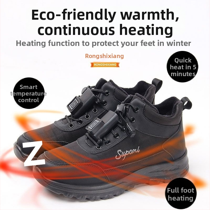 Elektrické zohrievacie papuče s USB nabíjaním, horný diel z mikrovlákna, PU podrážka, pre mužov