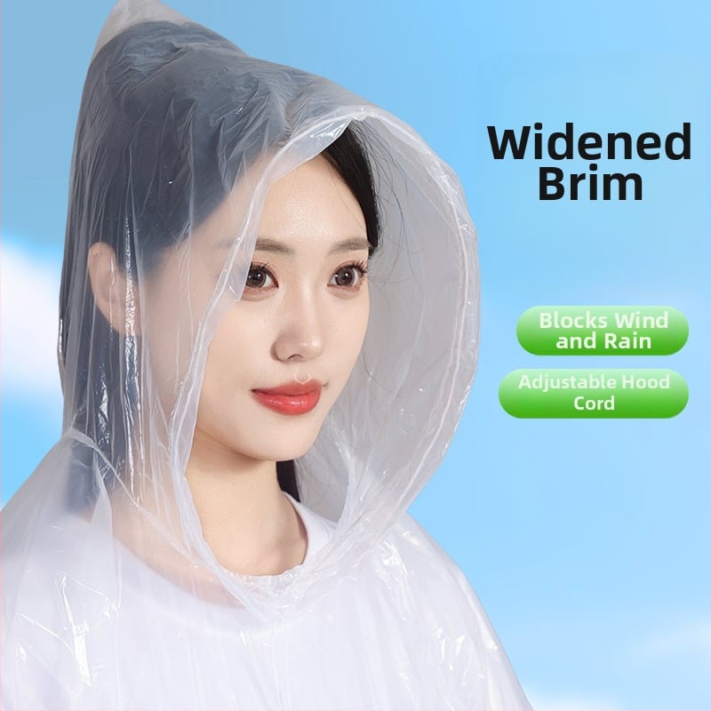 Poncho de ploaie din TPU, o singură folosință, pentru adulți, gros, lung, acoperire completă pentru călătorii și rafting