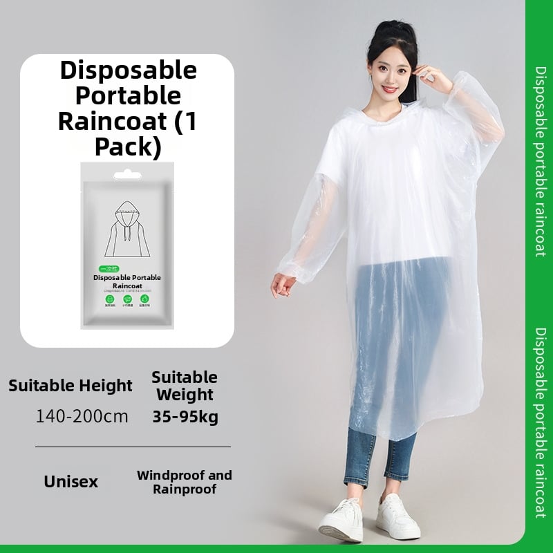 Poncho de ploaie din TPU, o singură folosință, pentru adulți, gros, lung, acoperire completă pentru călătorii și rafting