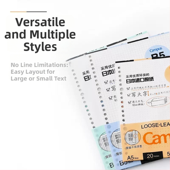 Kokuyo refil za bilježnicu s listovima, 100 listova, 26 rupa, proizvodni kod Ltao 680255259331