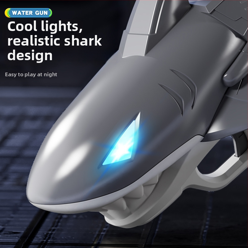 Електрическа водоустойчива светеща водна пушка – играчка за деца на 4–6 години, пластмасова конструкция, за открито водно забавление в басейн и на плажа