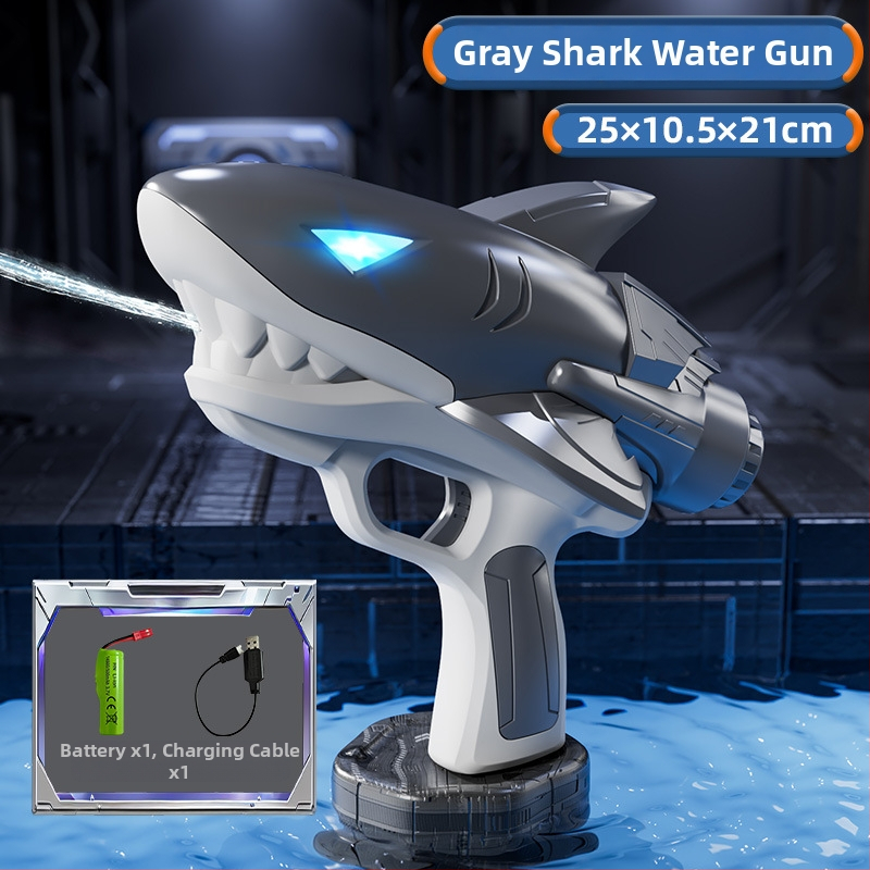 Електрическа водоустойчива светеща водна пушка – играчка за деца на 4–6 години, пластмасова конструкция, за открито водно забавление в басейн и на плажа