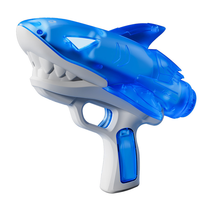 Електрическа водоустойчива светеща водна пушка – играчка за деца на 4–6 години, пластмасова конструкция, за открито водно забавление в басейн и на плажа