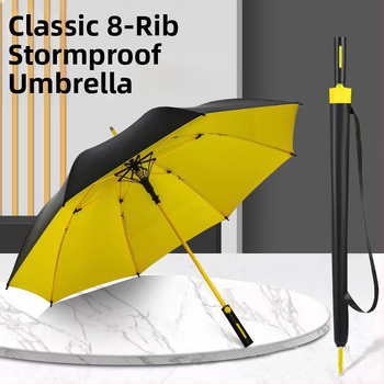 Golf kišobran s ravnim vlaknastim štapom, okvir s 8 krakova (automatsko otvaranje, otisak logotipa, UV zaštita UPF 50+)