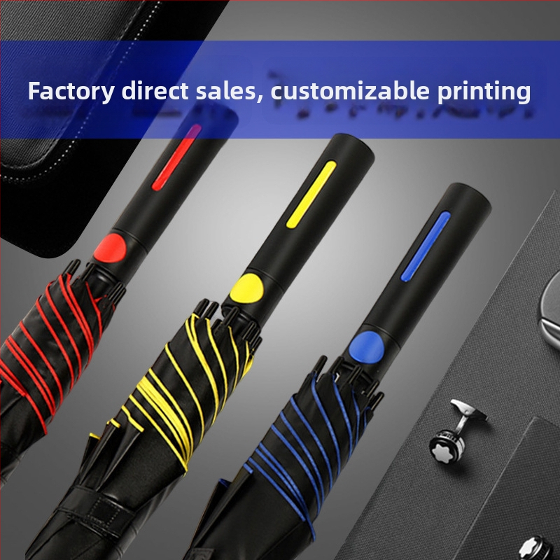 Golf kišobran s ravnim vlaknastim štapom, okvir s 8 krakova (automatsko otvaranje, otisak logotipa, UV zaštita UPF 50+)