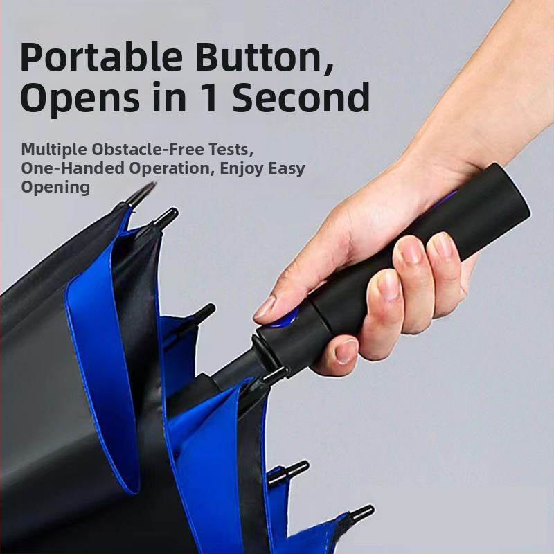 Golf kišobran s ravnim vlaknastim štapom, okvir s 8 krakova (automatsko otvaranje, otisak logotipa, UV zaštita UPF 50+)