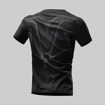Muška sportska majica kratkih rukava, slim fit, brzo sušeći poliester, Milk Silk, geometrijski uzorak, ljeto