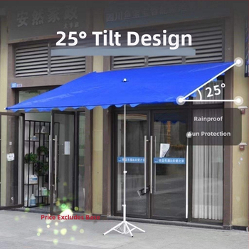 Vanjski parasol za štandove s nagibnim dizajnom, dugačak držač, 14 bakrenih rebara, poliester tkanina, ručno otvaranje i zatvaranje