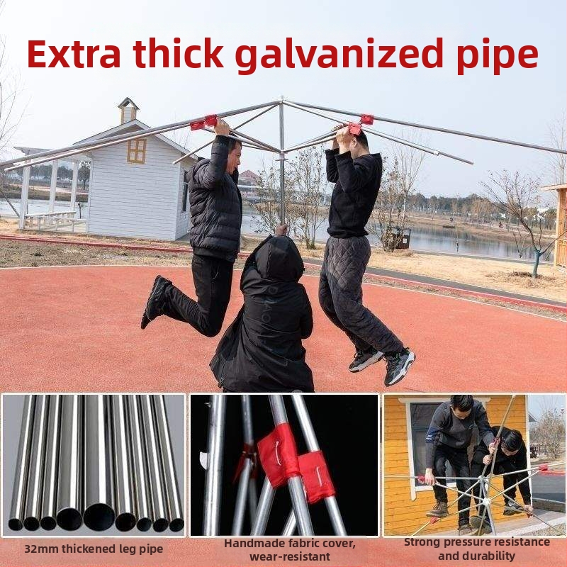 Vanjski parasol za štandove s nagibnim dizajnom, dugačak držač, 14 bakrenih rebara, poliester tkanina, ručno otvaranje i zatvaranje