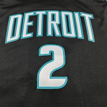 Баскетболна фланелка Pistons, бродирана, №2 Cunningham, Градска версия, полиестер