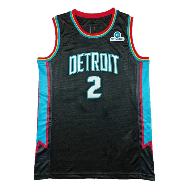 Баскетболна фланелка Pistons, бродирана, №2 Cunningham, Градска версия, полиестер