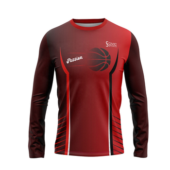 Muški brzi suhi dugi rukav košarkaški trening majica – prozračna mješavina poliestera, lagana, slobodnog kroja, okrugli izrez