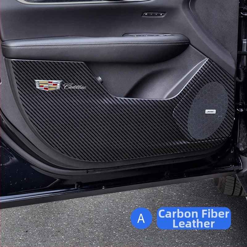 Unutarnja anti-kick podloga za Cadillac XT5 XT6 XT4 XTS ATSL – koža karbonskih vlakana, SNBLO, prilagodljivo