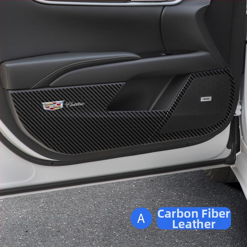 Unutarnja anti-kick podloga za Cadillac XT5 XT6 XT4 XTS ATSL – koža karbonskih vlakana, SNBLO, prilagodljivo