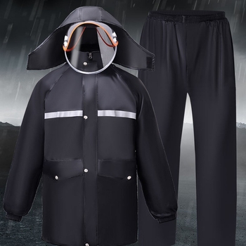 Set kišnih kabanica i hlača, pongee tkanina, PVC vodootporni sloj, za odraslu osobu, 1 komad, moguć tisak logotipa